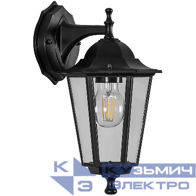 Светильник 6202/PL6202 100Вт E27 230В садово-парковый на стену вниз черн. FERON 11066