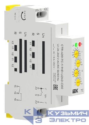 Реле циклическое TC 1 контакт 24-240В AC/DC IEK CTR-430-TC-1-1HD-U240-C00