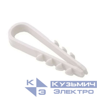 Дюбель-хомут 5-10 для круглого кабеля бел. (уп.100шт) Rexant 07-4501