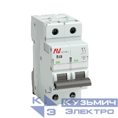 Выключатель автоматический модульный 2п B 10А 10кА AV-10 AVERES EKF mcb10-2-10B-av