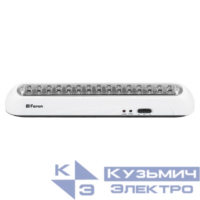 Светильник EL20 30 LED AC/DC аккумуляторный бел. FERON 12901