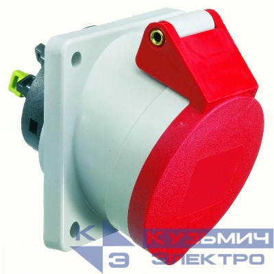 Розетка встраиваемая 16А 5п 3P+N+PE 6ч 400В IP44 наклонная 87х71 Quick-Connect Bals 12741