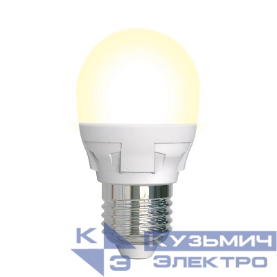 Лампа светодиодная LED-G45 7W/3000K/E27/FR/DIM PLP01WH Яркая 7Вт матовая 3000К тепл. бел. E27 диммир. (упак. картон) Uniel UL-00004303