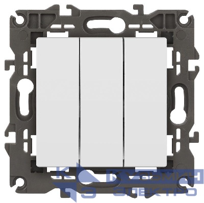 Выключатель 3-кл. Elegance 14-1107-01М 250В 10АХ матов. бел. Эра Б0065796