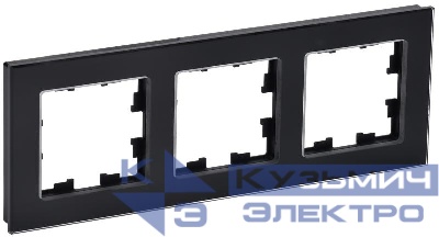 Рамка 3-м BRITE РУ-3-2-БрЧ стекло черн. IEK BR-M32-G-K02