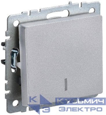 Выключатель 1-кл. СП BRITE ВС10-1-1-БрА 10А с индик. механизм алюм. IEK BR-V10-1-10-K47