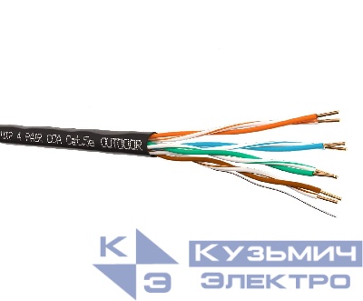 Кабель UTP4 cat.5e, одножильный, 305м, CCA, для наружных работ, черный NETKO Optima Gold