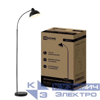 Светильник ТНО 03Ч 60Вт E27 230В торшер напольн. на основании под лампу черн. IN HOME 4690612042688