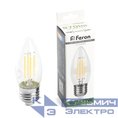 Лампа светодиодная LB-713 11Вт прозрачная 4000К E27 230В FERON 38273
