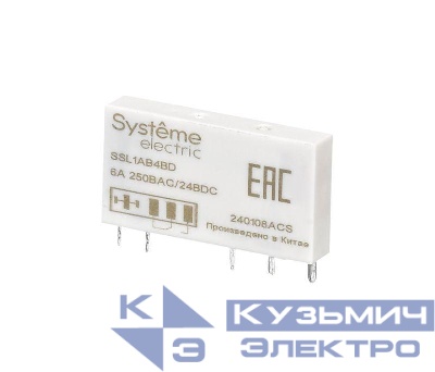 Реле интерфейсное 1CO 6А 24В DC SE SSL1AB4BD