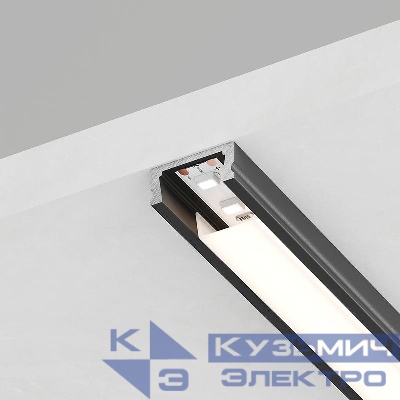 Профиль накладной CAB262 16х6 L2000 низкий в комплекте 2 заглушки 4 крепежа алюм. черн. FERON 10371