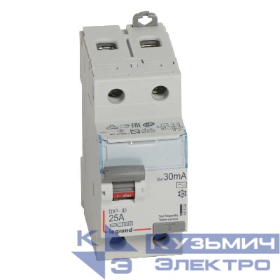 Выключатель дифференциального тока (УЗО) 2п 25А 30мА тип AC DX3 Leg 411504