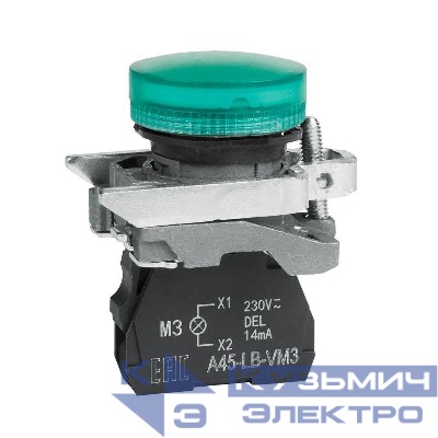 Лампа сигнальная OptiSignal D22 C4-L-M3 зел. металл 230-240VAC XB4BVM3 КЭАЗ 332174