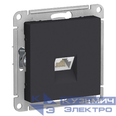 Розетка компьютерная 1-м AtlasDesign RJ45 кат.5E механизм карбон SE ATN001083