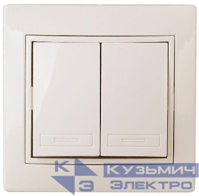 Выключатель 2-кл. СП Plano 10А IP20 1-104-02 250В сл. кость Intro Б0027602