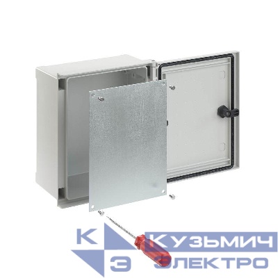 Панель монтажная для цельного навесного шкафа из фибергласа 400х400мм метал. DKC CN5044MP