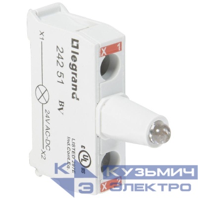 Блок контактов со светодиодом 12-24В для головок под винт красн. Osmoz Leg 024251