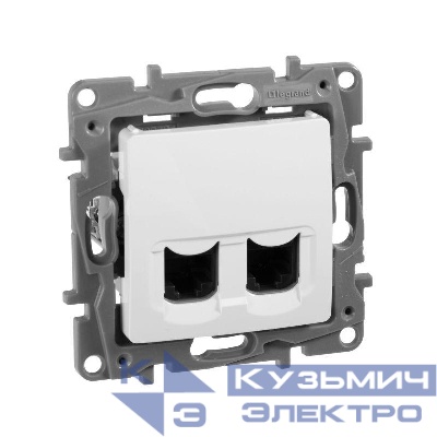 Розетка компьютерная 2-м СП Etika RJ45 кат.5E UTP механизм бел. IEK 672255