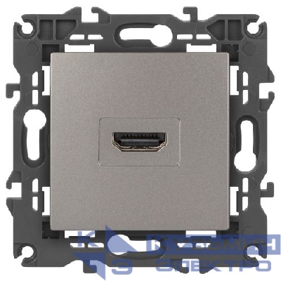 Розетка 1-м СП Elegance 14-3114-16 HDMI титан Эра Б0065778