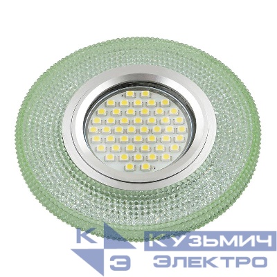 Светильник DLS-L142 GU5.3 GLASSY/GREEN GU5.3 встраив. доп. светодиод. подсветка 3Вт без лампы стекло Fametto UL-00003882