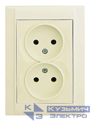Розетка 2-м СП Defne 16А IP20 без заземл. крем. Makel 42010017