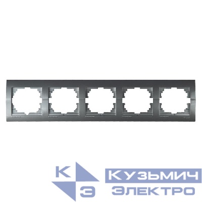 Рамка 5-м Deriy горизонт. серебр. метал. LEZARD 702-2800-150
