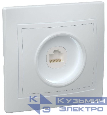 Розетка компьютерная 1-м СП Кварта РК10-КБ IP20 бел. GENERICA EKK10-K01-DM