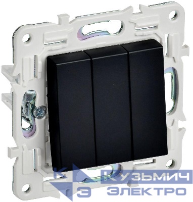 Выключатель 3-кл. SKANDY 10А SK-V11Bl черн. IEK SK-V30-0-10-K02
