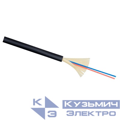 Кабель волоконно-оптический 9/125 одномод. 2 волокна плотное буферное покрытие (tight buffer) внутр./внешн. -40-+60град.C LSZH черн. (F90020208B) Cabeus 7720c