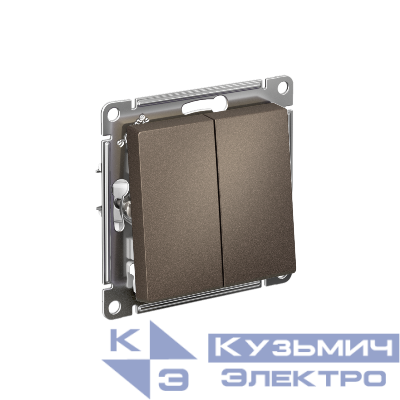 Выключатель 2-кл. AtlasDesign (сх. 5) 10AX быстрозажим. клем. механизм мокко SE ATN000651S