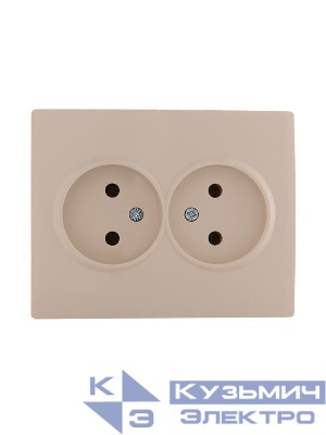 Розетка 2-м СП Karina 16А IP20 без заземл. термопласт крем. LEZARD 707-0300-128B