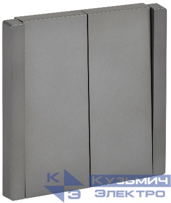 Выключатель перекрестный 2-кл. СП FORTE&PIANO 10А FP509 сталь IEK FP-V23-0-10-1-K46