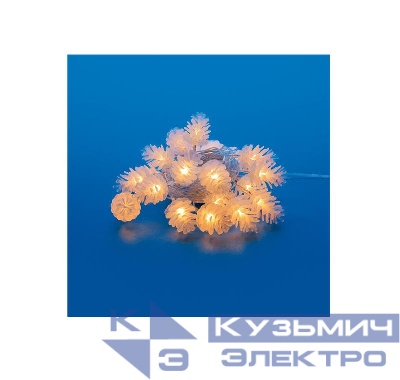Гирлянда LED "Шишки" ULD-S0500-050/DTA WARM WHITE IP20 PINE CONES 5м 50 диодов тепл. бел. свет провод прозр. Uniel UL-00007192