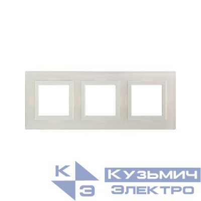 Рамка 3-м 6мод. Avanti натуральн. стекло бел. DKC 4400826