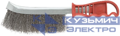 Корщетка с изогнутой пластиковой ручкой стальная тип А MOS 38422М