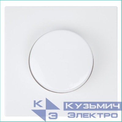 Светорегулятор поворотно-нажимной (диммер) СП FD LED 30-400Вт 1gang 2way с накладкой механизм бел. глянцевый Jasmart FD4012W