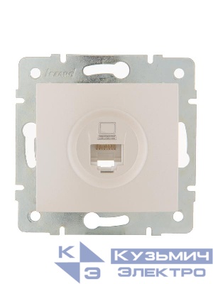 Розетка компьютерная 1-м СП Karina RJ45 механизм жемчуж./бел. перламутр. LEZARD 707-3088-139