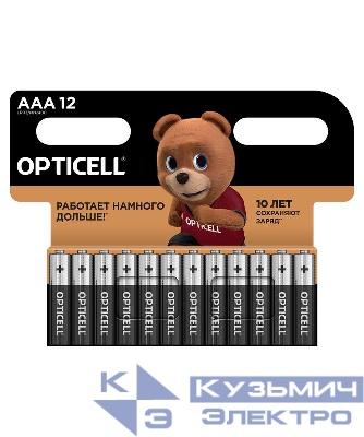 Элемент питания алкалиновый AAA/LR03 (блист.12шт) Basic Opticell 5051011/6051011