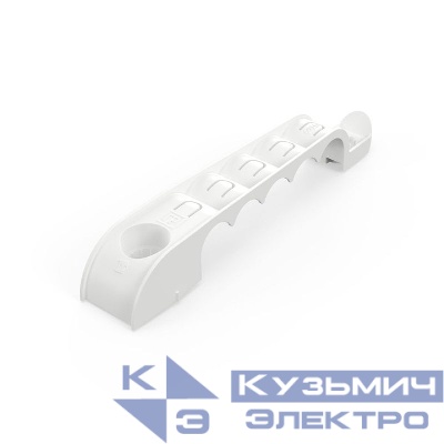 Держатель труб d16мм для прямого монтажа односторон. на 5 мест бел. (уп.30шт) Промрукав PR13.03276