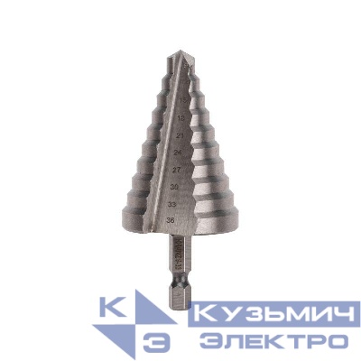 Сверло по металлу ступенчатое 9.0-36.0мм Kranz KR-12-6604