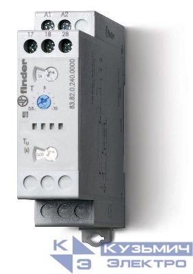 Таймер модульный 1-функциональный (SD) 24…240В AC/DC 2NO 16А 22.5мм регулировка времени 0.05с…10дней IP20 FINDER 838202400000