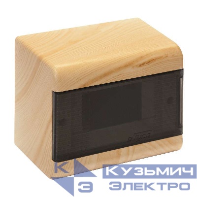 Щиток ОП Тусо 6мод. с прозр. двер. 160х132х93мм IP40 сосна на светл. основе Ruvinil 68026-27М