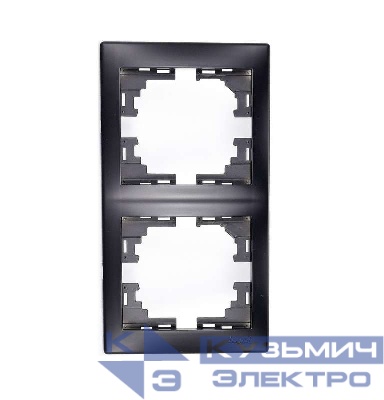 Рамка 2-м Mira вертикальная черн. бархат LEZARD 701-4200-152
