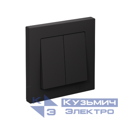 Выключатель 2-кл. AtlasDesign (сх. 5) 10AX быстрозажим. клем. в сборе карбон SE ATN001052S