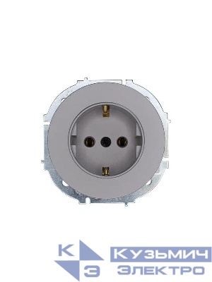 Розетка 1-м OSEN IP20 16А с заземл. ПБТ механизм сер. матов. LEZARD 743-7488-122B