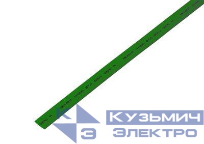 Трубка термоусадочная ТУТ нг 7.0/3.5 зел. 1м REXANT 20-7003