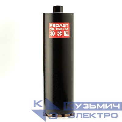 Коронка алмазная для сухого сверления 132x450 мм, M22 FEDAST