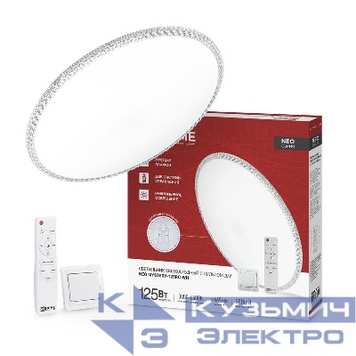 Светильник светодиодный NEO MYSTERY-125RC-WH 125Вт 3000-6500К 10000лм 230В 460х67мм с пультом ДУ бел. IN HOME 4690612060941