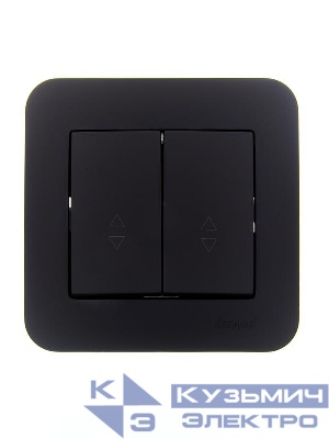 Переключатель проходной 2-кл.СП ASTI 10А IP20 в сборе черн. бархат LEZARD 7081-4242-106