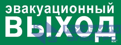 Этикетка самоклеящаяся 350х130мм "Эвакуационный выход" IEK LPC10-1-35-13-EVV